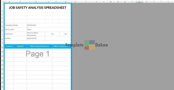 Job Safety Analysis Spreadsheet